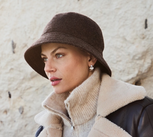 HocAurelia 1533-4082 Wool Hat | Brown Winter Headwear | Christine