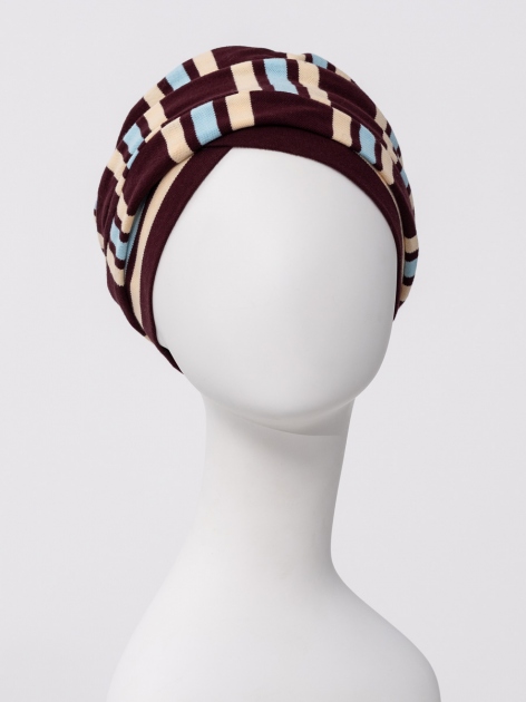 HocElma Viva Women's Turban 1608-4135 - Brown Stripes — photo 2
