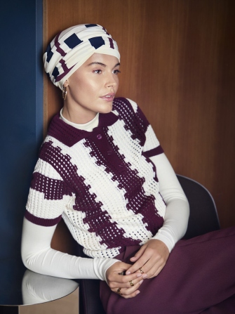 HocElma Viva Women's Turban 1608-4136 - Nautical Stripes
