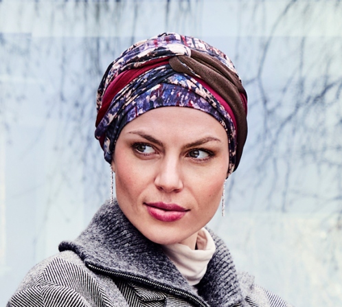 HocNoya 1585-4049 Bamboo Chemo Turban - Tie Dye Dusk