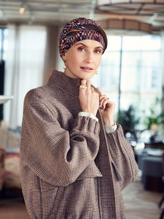 HocShakti Bamboo Viscose Turban 1418-4118 with Headband - Ikat Mystery