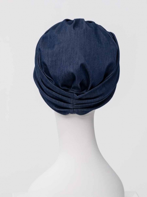 HocShakti Women's Turban 1614-4131 with Headband - Dark Blue Denim — photo 3