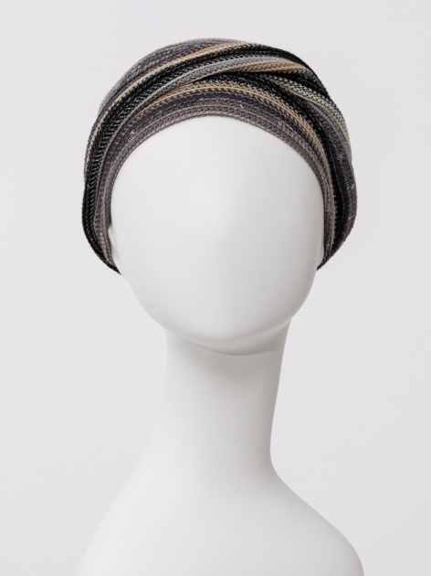 HocZoya Viva Women's Turban 1592-4152 - Black Autumn Stripes — photo 2