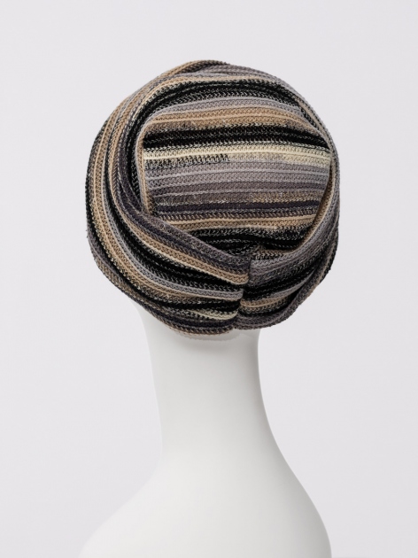 HocZoya Viva Women's Turban 1592-4152 - Black Autumn Stripes — photo 3