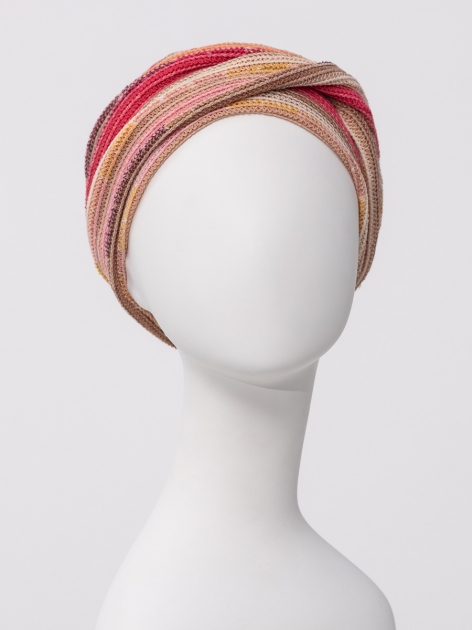 HocZoya Viva Women's Turban 1592-4153 - Pink Autumn Stripes — photo 2