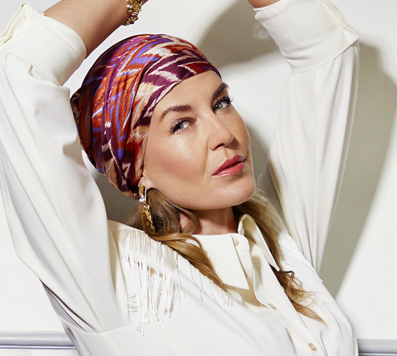 Women's turban in fresh elegant silk Milena 1558-0924