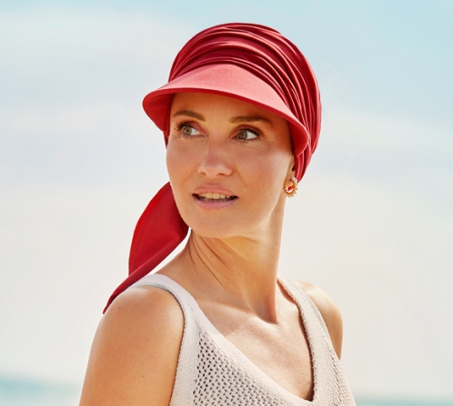 Women's chemo hat with UV protection peak 1516-0725