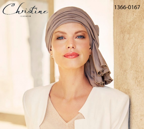 Women's chemo turban with short tails 1366-0167 Bamboo