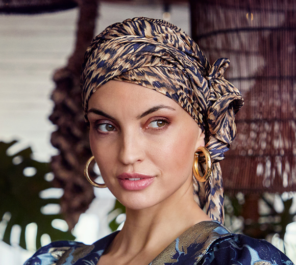 Turbante 2in1 Juvela 3042-4054 con Fascia Rimovibile - Waves of Blue — foto 1