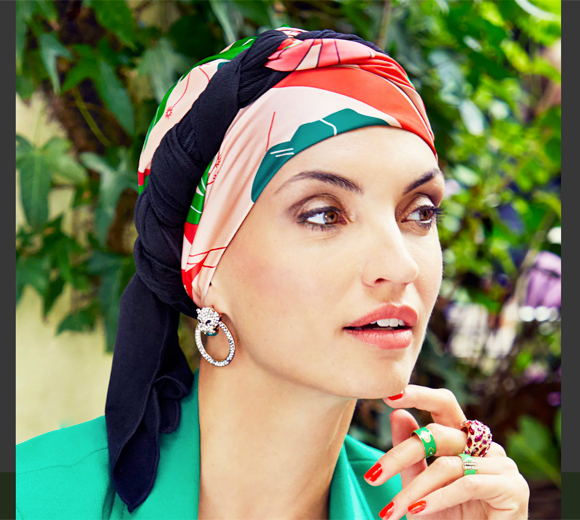 Turbante Boho SAPPHIRE 3026-0922 con Fodera in Bambù - Artistic Summer — foto 1