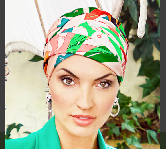 Turbante Boho SAPPHIRE 3026-0922 con Fodera in Bambù - Artistic Summer