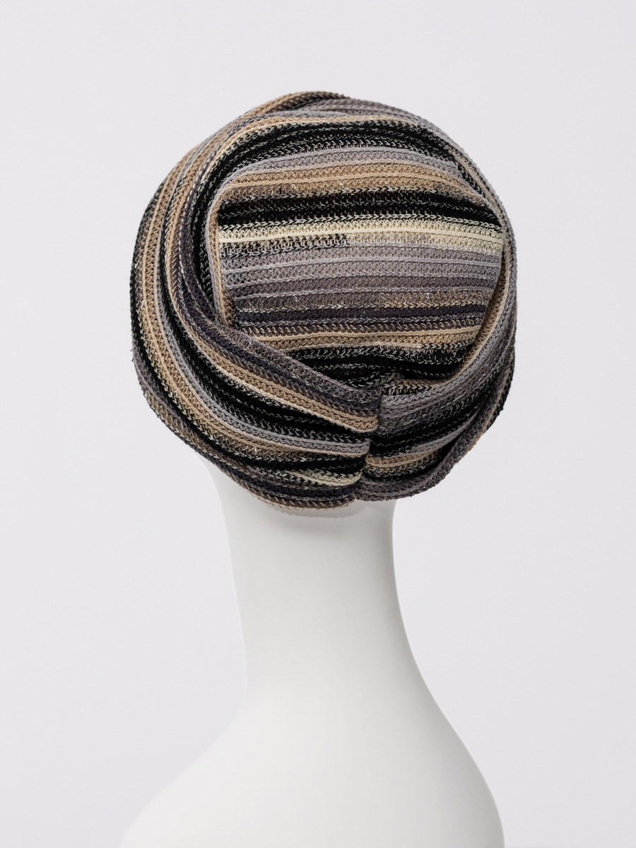 Turbante donna HocZoya Viva 1592-4152 - Black Autumn Stripes — foto 3