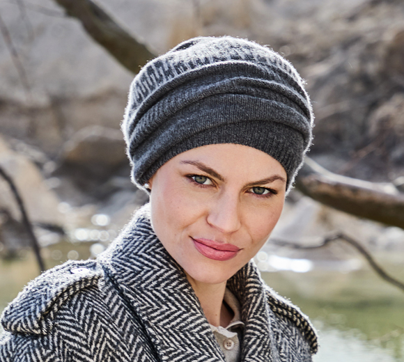 Berretto Lavorato a Maglia HocAira 1595-4084 Cashmere/Merino - Vapor Grey