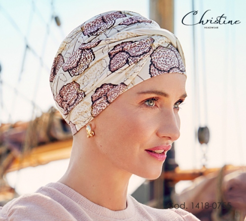 2 Turbanti Chemioterapia Donna In Cotone Con Fiori – Morbidi, Elasticizzati, Copricapo Per Perdita Capelli (rosa E Grigio)