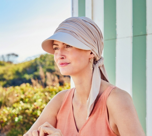 Cappellino Donna Oncologico Bambù UPF 50+ Sabbia 1577-4040