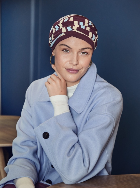 Turbante donna HocElma Viva 1608-4135 - Brown Stripes — foto 1