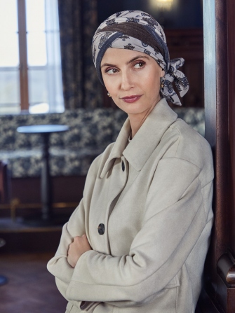 Turbante HocBeatrice 1419-4116 con nastri - Paisley Elegance
