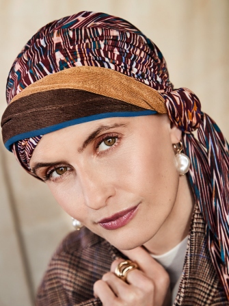 Turbante HocBeatrice 1419-4118 con nastri - Ikat Mystery