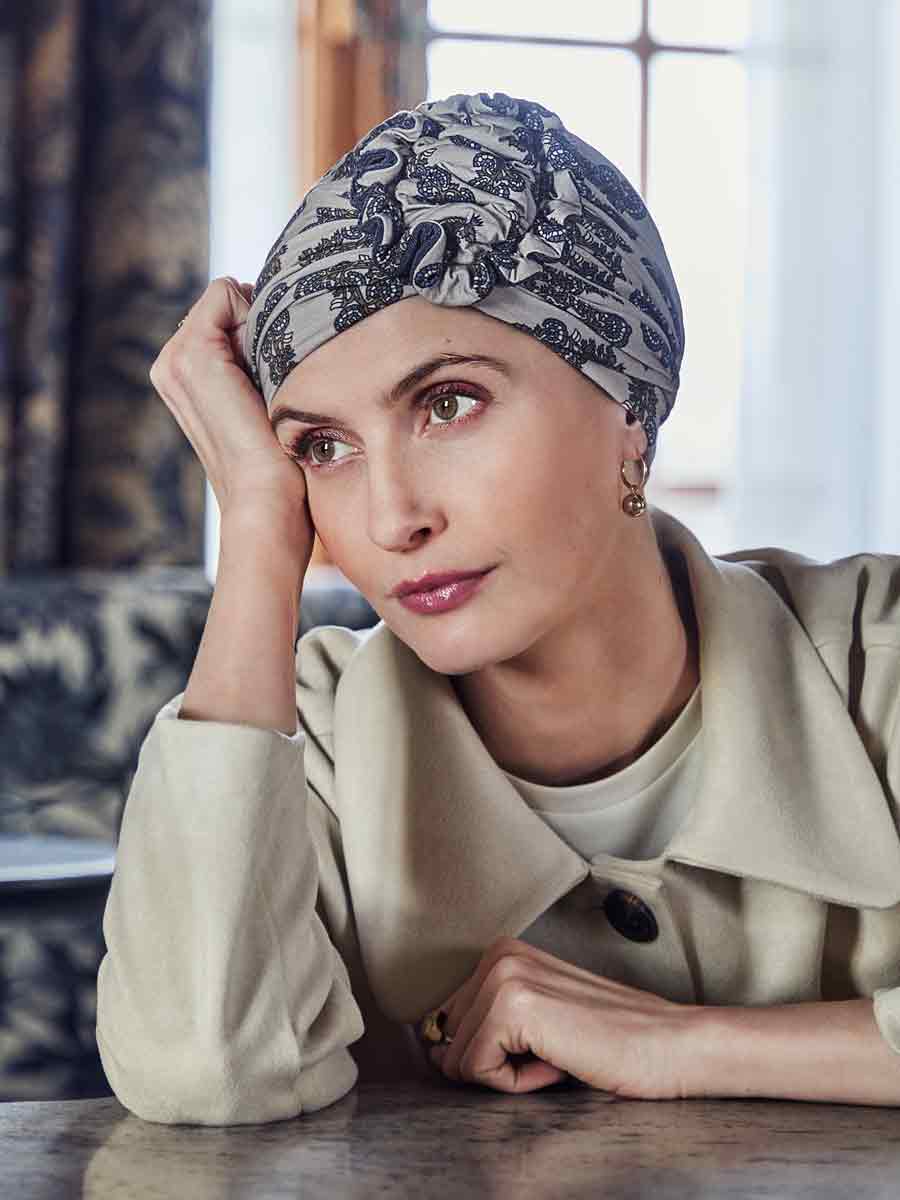 Turbante HocLotus 1008-4116 in viscosa di bambù - Paisley Elegance