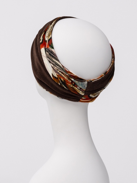 Turbante HocNoya 1585-4117 con fasce intrecciate - Tribal Feathers — foto 3