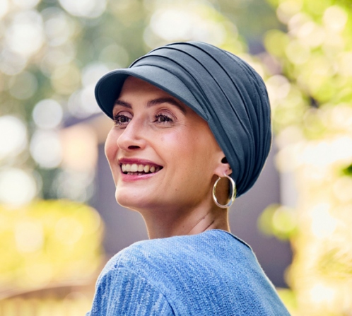 Yoga Cap Blu: Cappello Oncologico Visiera UPF 50+ 1582-0168